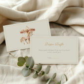 ヴィンテージピンク回転木馬馬水色おむつラフ エンクロージャーカード