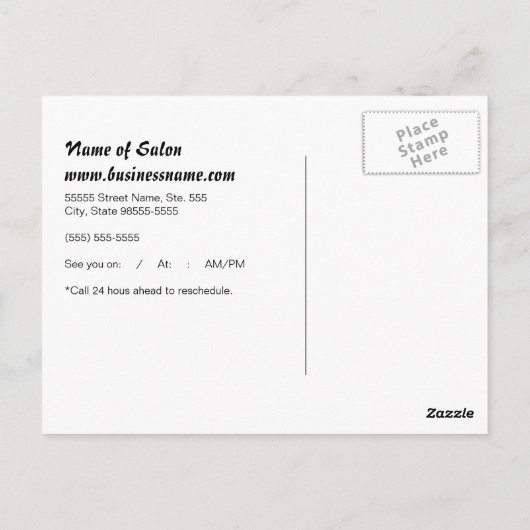 ヴィンテージピンク女性美しいアポイントメント ポストカード (裏面)