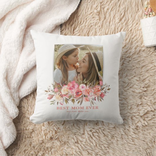 ヴィンテージピンク最高ののフローラママ今まで写真 クッション (ブランケット)