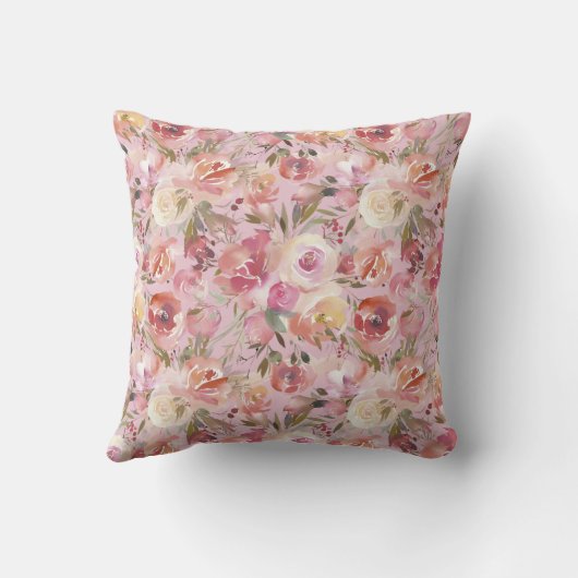 ヴィンテージピンク最高ののフローラママ今まで写真 クッション (裏面)