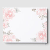 ヴィンテージピンク水彩バラ結婚ズモノグラム ゲストブック (裏面)