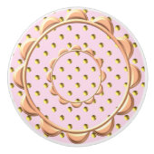 ヴィンテージピンク水玉模様ドロワープル セラミックノブ (正面)