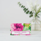 ヴィンテージピンク水色の牡丹パーソナライズされた 名刺 (スタンド正面)