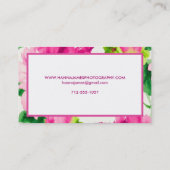 ヴィンテージピンク水色の牡丹パーソナライズされた 名刺 (裏面)