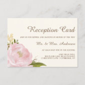 ヴィンテージピンク牡丹ウェディングレセプションカード エンクロージャーカード (正面)