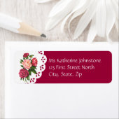 ヴィンテージピンク牡丹ガーデンフラワーズ&レース ラベル (インサイチュ)