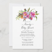 ヴィンテージピンク牡丹フローラドライブ 招待状 (正面)
