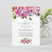 ヴィンテージピンク牡丹フローラ仮想結婚型 招待状 (スタンド正面)