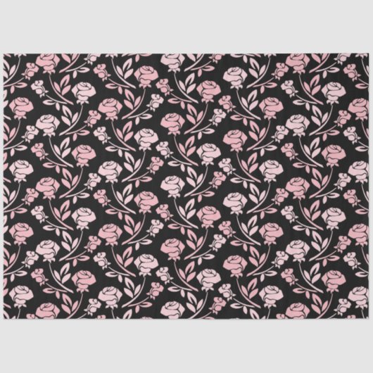 ヴィンテージピンク牡丹フローラ分離ティッシュペーパー 薄葉紙 (正面)