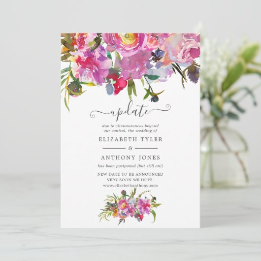 ヴィンテージピンク牡丹フローラ結婚の更新 招待状 (スタンド正面)