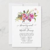 ヴィンテージピンク牡丹フローラ赤ちゃんシャワーbyメール 招待状 (正面)