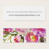 ヴィンテージピンク牡丹水彩結婚式RSVP (正面&裏面)