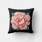 ヴィンテージピンク牡丹花 クッション (裏面)