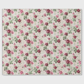 ヴィンテージピンク登山結婚バラ包装紙 ラッピングペーパー (フラット)