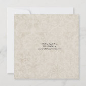 ヴィンテージピンク白い花リボンの羽結婚飾り 招待状 (裏面)