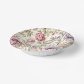 ヴィンテージピンク紫の花紙丼 ペーパーボウル (傾斜あり)