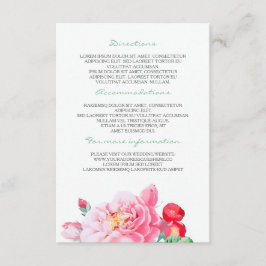 ヴィンテージピンク結婚の花の詳細 – 情報 エンクロージャーカード