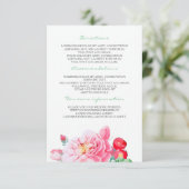 ヴィンテージピンク結婚の花の詳細 – 情報 エンクロージャーカード (スタンド正面)