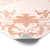 ヴィンテージピンク結婚アルファベット座席表 ポスター (角)