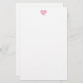 ヴィンテージピンク結婚ハート文房具紙 便箋 (正面/裏面)