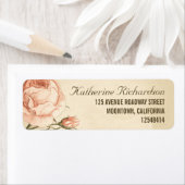 ヴィンテージピンク結婚バラ住所 シール (インサイチュ)