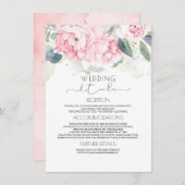 ヴィンテージピンク結婚フローラ情報 エンクロージャーカード (正面/裏面)
