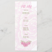 ヴィンテージピンク結婚ローズのメニューカード メニュー (裏面)
