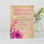 ヴィンテージピンク結婚ローズのリハーサル 招待状 (スタンド正面)