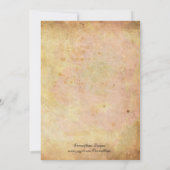 ヴィンテージピンク結婚ローズのリハーサル 招待状 (裏面)