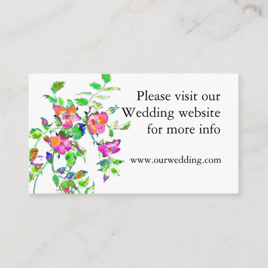 ヴィンテージピンク結婚ローズカード エンクロージャーカード (正面)