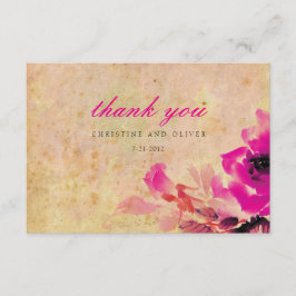 ヴィンテージピンク結婚ローズサンキューカード サンキューカード