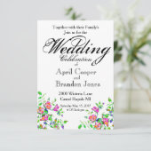 ヴィンテージピンク結婚ローズ 招待状 (スタンド正面)