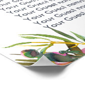 ヴィンテージピンク結婚牡丹の座席表 ポスター (角)