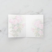 ヴィンテージピンク絵画ローズ復元空白の カード (内部)