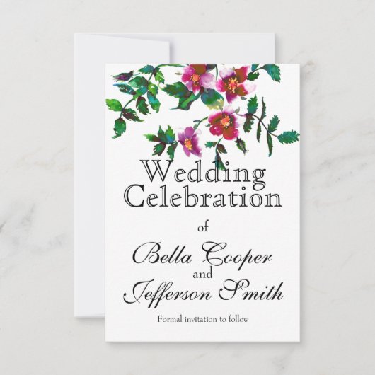 ヴィンテージピンク色のマゼンタウォー救ターカラーバラ セーブザデート (正面)