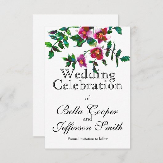 ヴィンテージピンク色のマゼンタウォー救ターカラーバラ セーブザデート (正面/裏面)