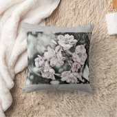 ヴィンテージピンク色の枝 クッション (ブランケット)