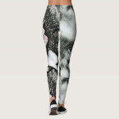 ヴィンテージピンク色の枝 レギンス (裏面)