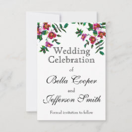 ヴィンテージピンク色マゼンタ色バラ セーブザデート