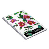 ヴィンテージピンク色マゼンタ色バラ ノートブック (右側)