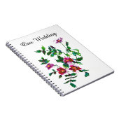 ヴィンテージピンク色マゼンタ色バラ ノートブック (右側)