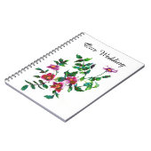 ヴィンテージピンク色マゼンタ色バラ ノートブック (左側)