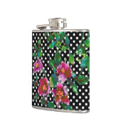 ヴィンテージピンク色マゼンタ色バラ フラスク (左)