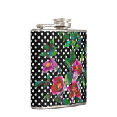 ヴィンテージピンク色マゼンタ色バラ フラスク (右)