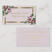 ヴィンテージピンク色マゼンタ色バラ 名刺 (正面/裏面)