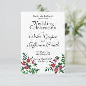 ヴィンテージピンク色マゼンタ色バラ 招待状 (スタンド正面)