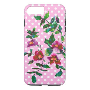 ヴィンテージピンク色マゼンタ色バラ iPhone 8 PLUS/7 PLUSケース