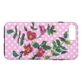 ヴィンテージピンク色マゼンタ色バラ Case-Mate iPhoneケース (裏面(横))