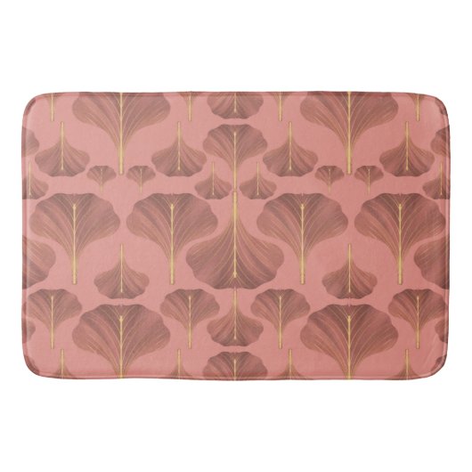 ヴィンテージピンク花柄 バスマット (正面)