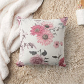 ヴィンテージピンク花模様 クッション